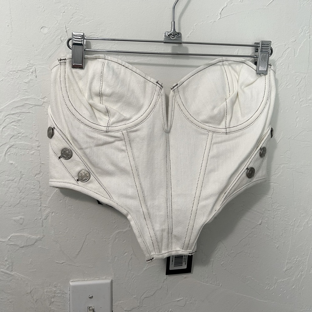 NWT White Fox Change My Mind White Bustier